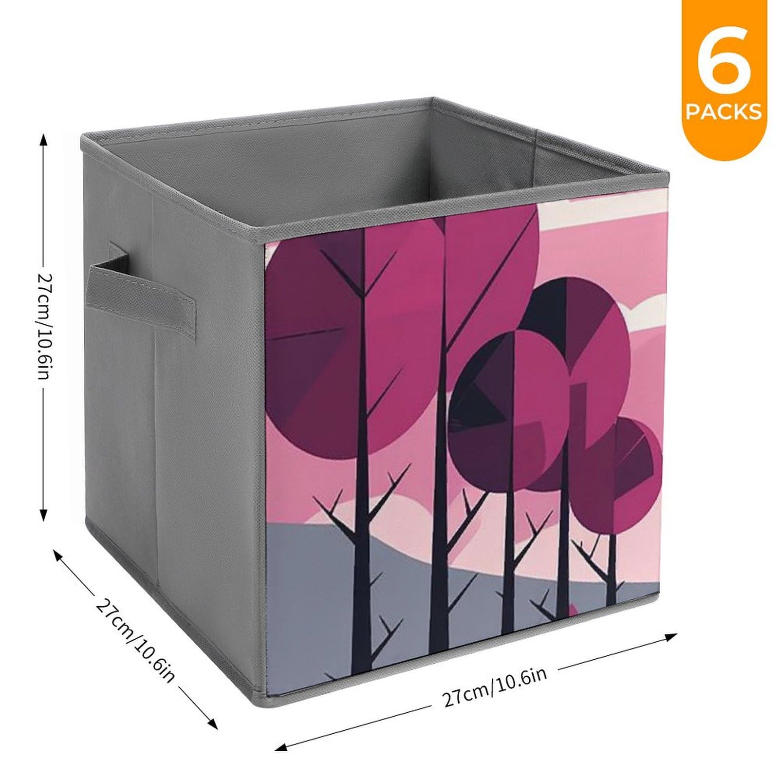 6-Pack Collapsible Storage Baskets with Handles - Large Foldable Fabric Bins for Closet, Bedroom & Home Organization | Perfect for Clothes, Toys & Household Items Storage
