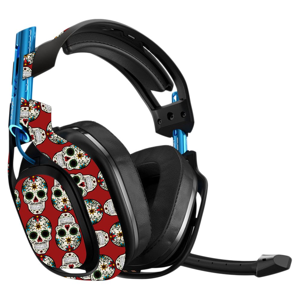 MightySkins Vinyl Decal Wrap Cover for Astro A50 3rd Gen Gaming Headset - Sugar Skull Design, Protective & Durable Skin, Easy to Apply & Remove - Made in USA | Perfect for Gaming, Streaming & Personalizing Your Headset