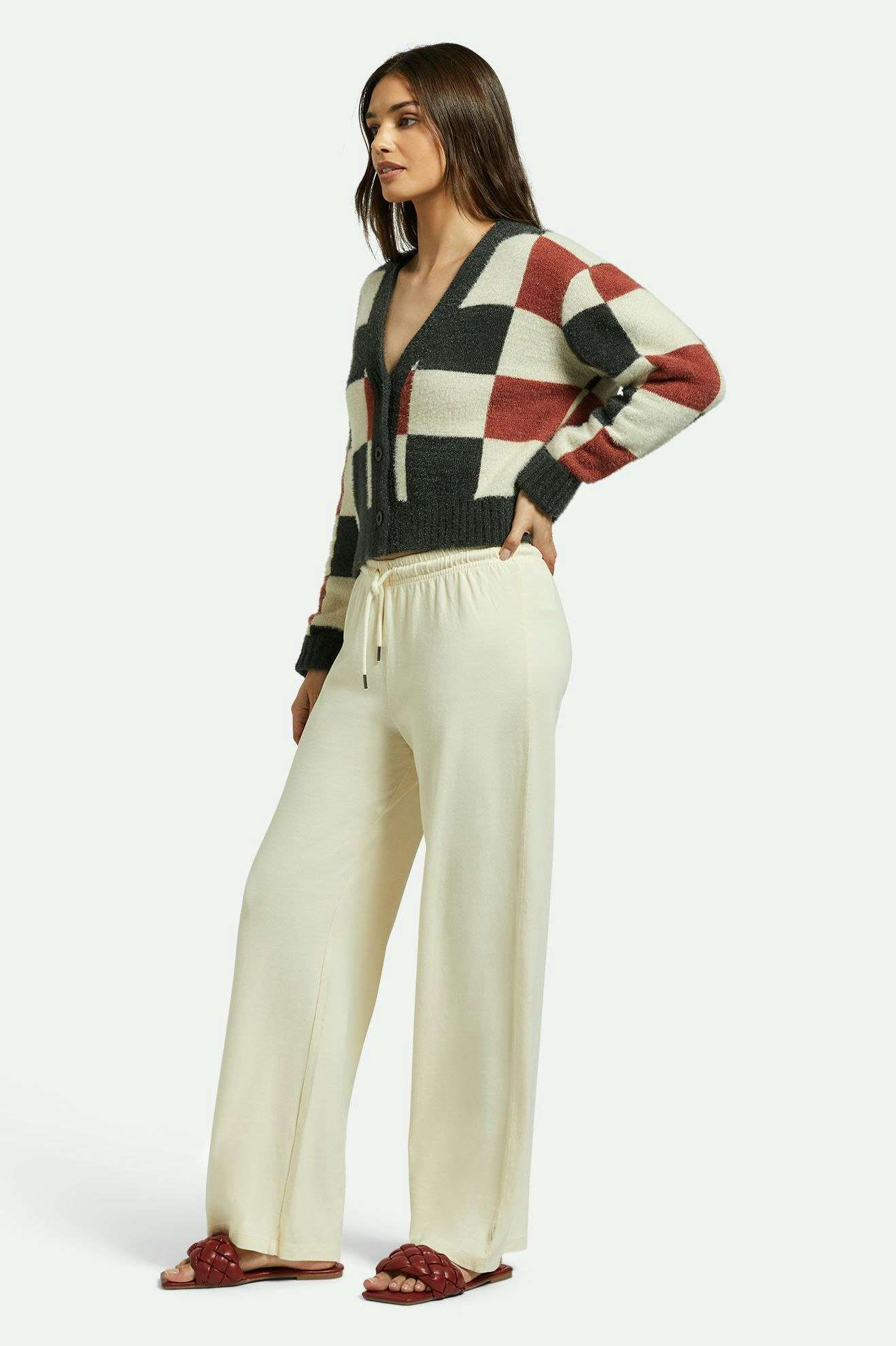 Carefree Organic Garment-Dyed Lounge Pants for Women - Soft Comfortable Elastic Waist Joggers - White Smoke (Perfect for Yoga, Lounging & Casual Wear)