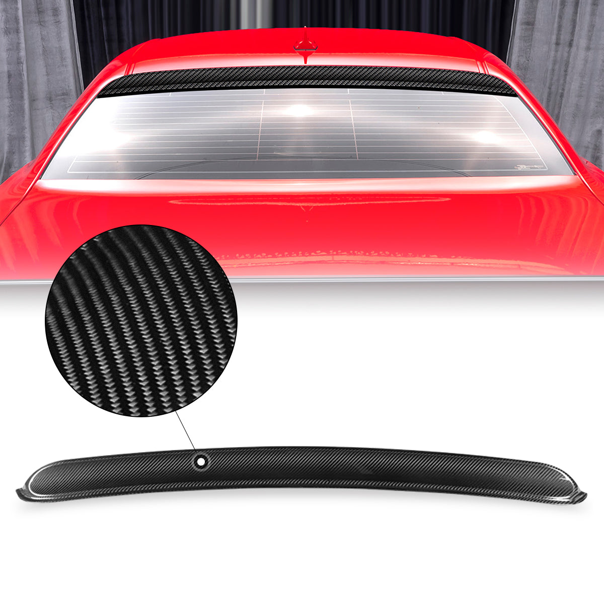 08-21 Dodge Challenger Rear Window Roof Spoiler - Carbon Fiber Lip Spoiler for Enhanced Aerodynamics & Style - Perfect for Racing & Street Performance