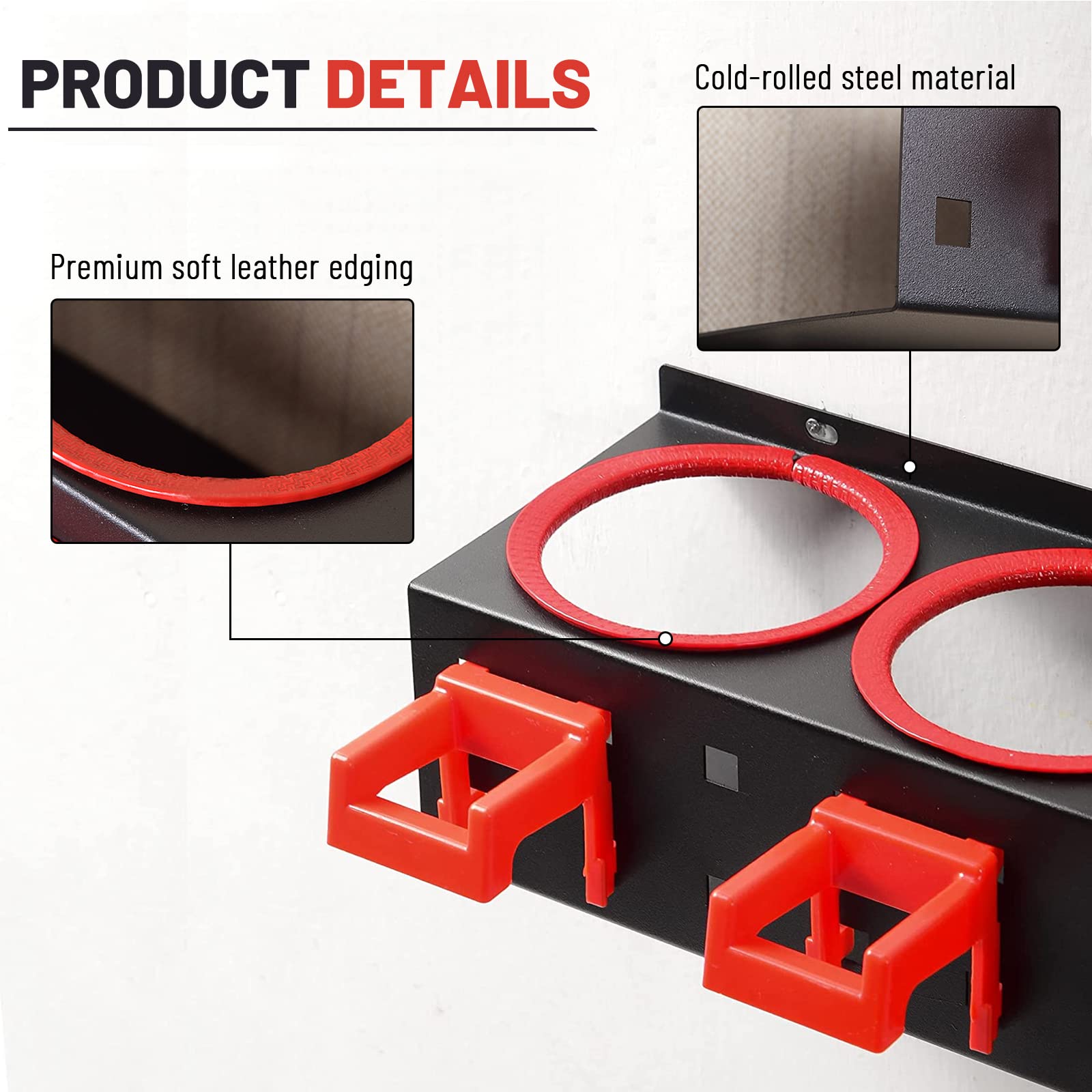 **Wall Mount Spray Bottle Storage Rack with Extra Abrasive Holder – Auto Detailing Tool Organizer for Car Wash & Beauty Shop Accessories (Ideal for Garage, Salon & Workshop Organization)**