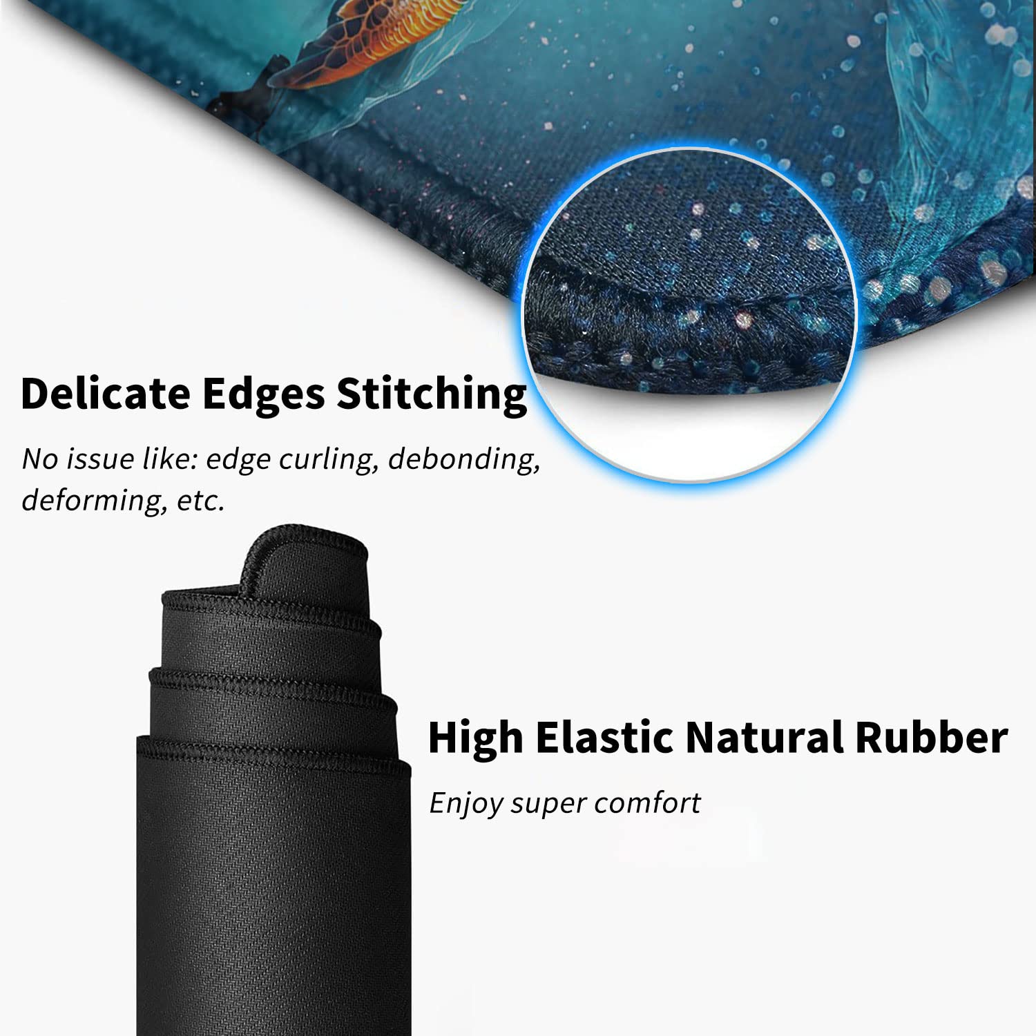 Premium XXL Gaming Mouse Pad (31.5x11.8 Inch) - Extended Non-Slip Desk Mat with Stitched Edges for Keyboard & Mouse | Waterproof Turtle Underwater Design | Perfect for PC Gaming, Office Work & Home Computer Setup