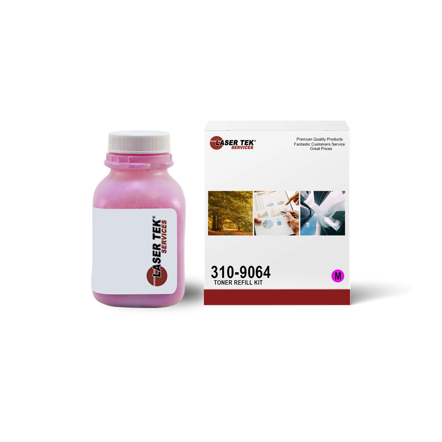 Dell 1320 1320c 1320cn Compatible Toner Refill Kit - Magenta High Yield 2000 Pages Replacement for Dell 310-9064 | Office & Home Printing Supplies for Documents, Reports & Presentations