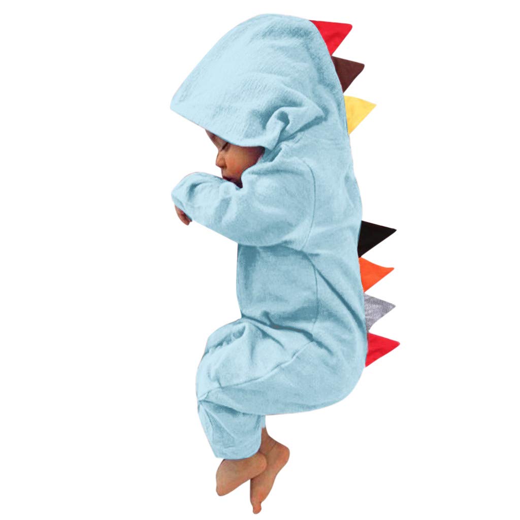 Adorable Cartoon Dinosaur 100% Cotton Hooded Romper Jumpsuit for Newborn Baby Boys & Girls - Soft Infant Bodysuit Outfit for Playtime, Photo Shoots & Daily Wear