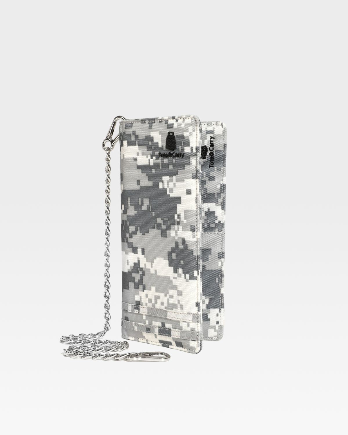 Stylish Grey Digital Camouflage Biker Chain Wallet - Perfect for Motorcycle Riders, Outdoor Enthusiasts & Fashion Lovers