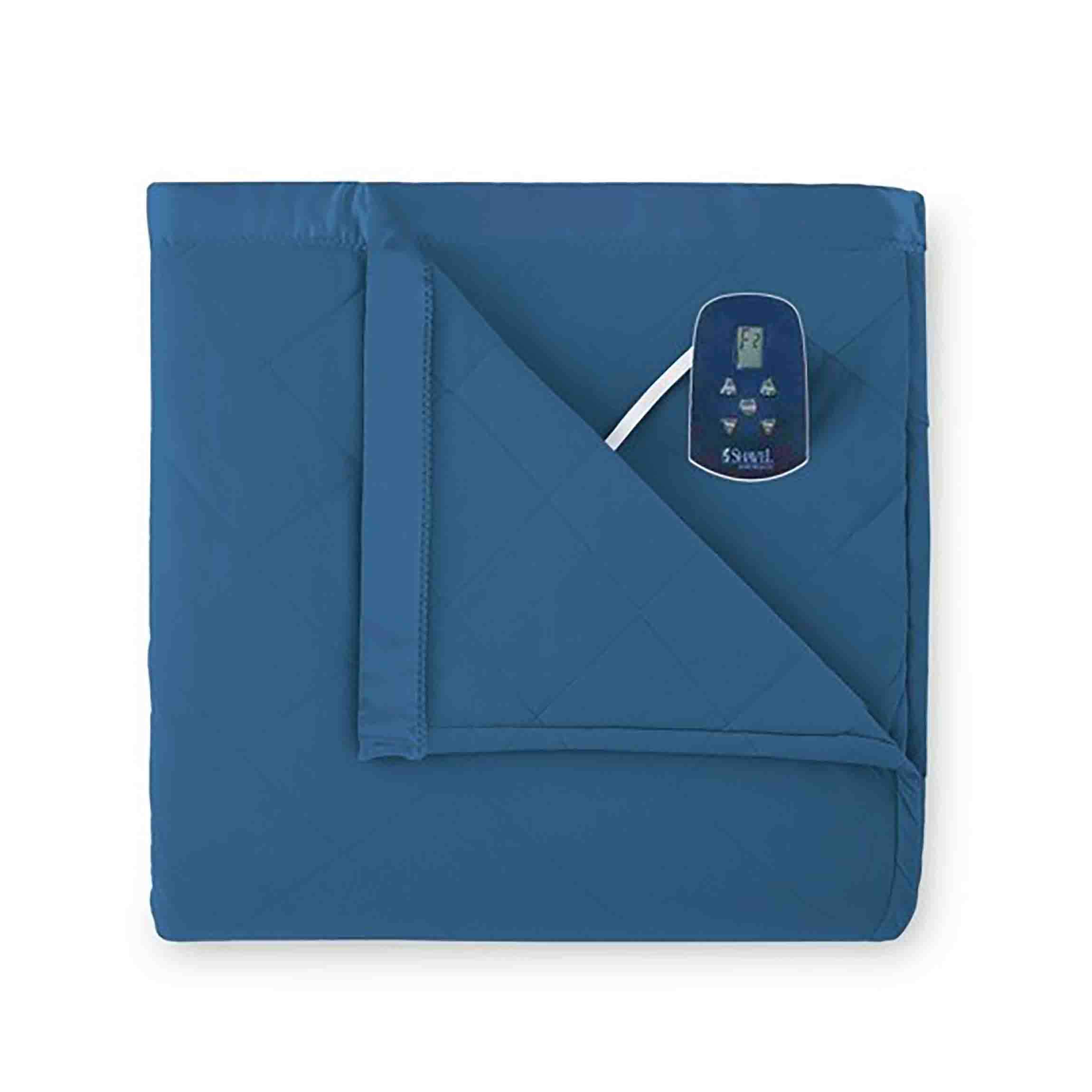 Premium Thermee Micro Flannel Heated Blanket Queen Size - 10 Adjustable Heat Settings, Programmable Electric Warming Blanket, Ultra-Soft & Fast Heating Throw for Cold Nights - Perfect for Bed, Sofa & Winter Relaxation - Ultramarine Blue