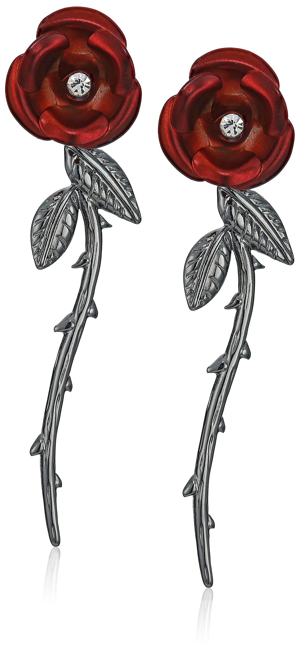 Betsey Rose Front-Back Earrings for Women - Elegant Floral Dangle Earrings with Rose Design - Perfect for Weddings, Parties, and Date Nights