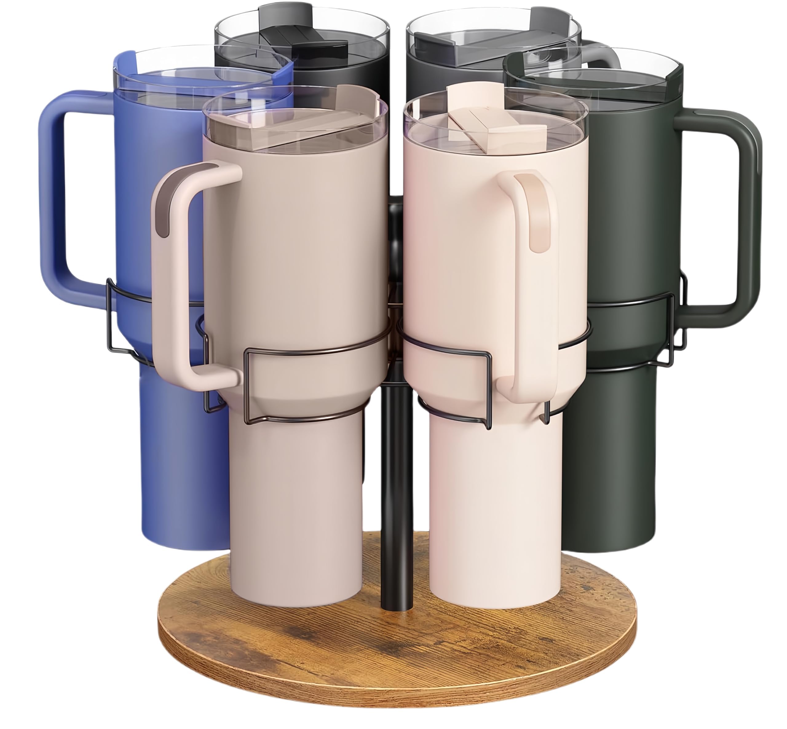 Stanley Tumbler Water Bottle Organizer - Kitchen Storage Holder for Stanley Cup Accessories (Brown) - Perfect for Home, Office & Car Organization