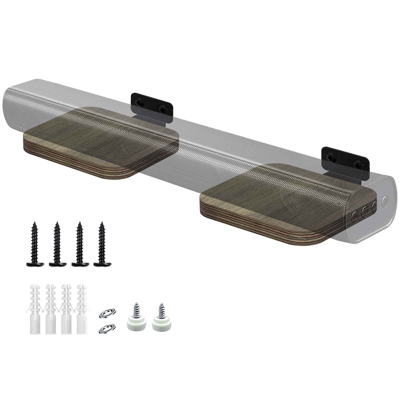 Universal Soundbar Wall Mount Bracket - Floating Shelf for Samsung, Sonos Arc, Bose, Sony, LG & More - Includes Hardware Kit - Perfect for Home Theater & Living Room Setup