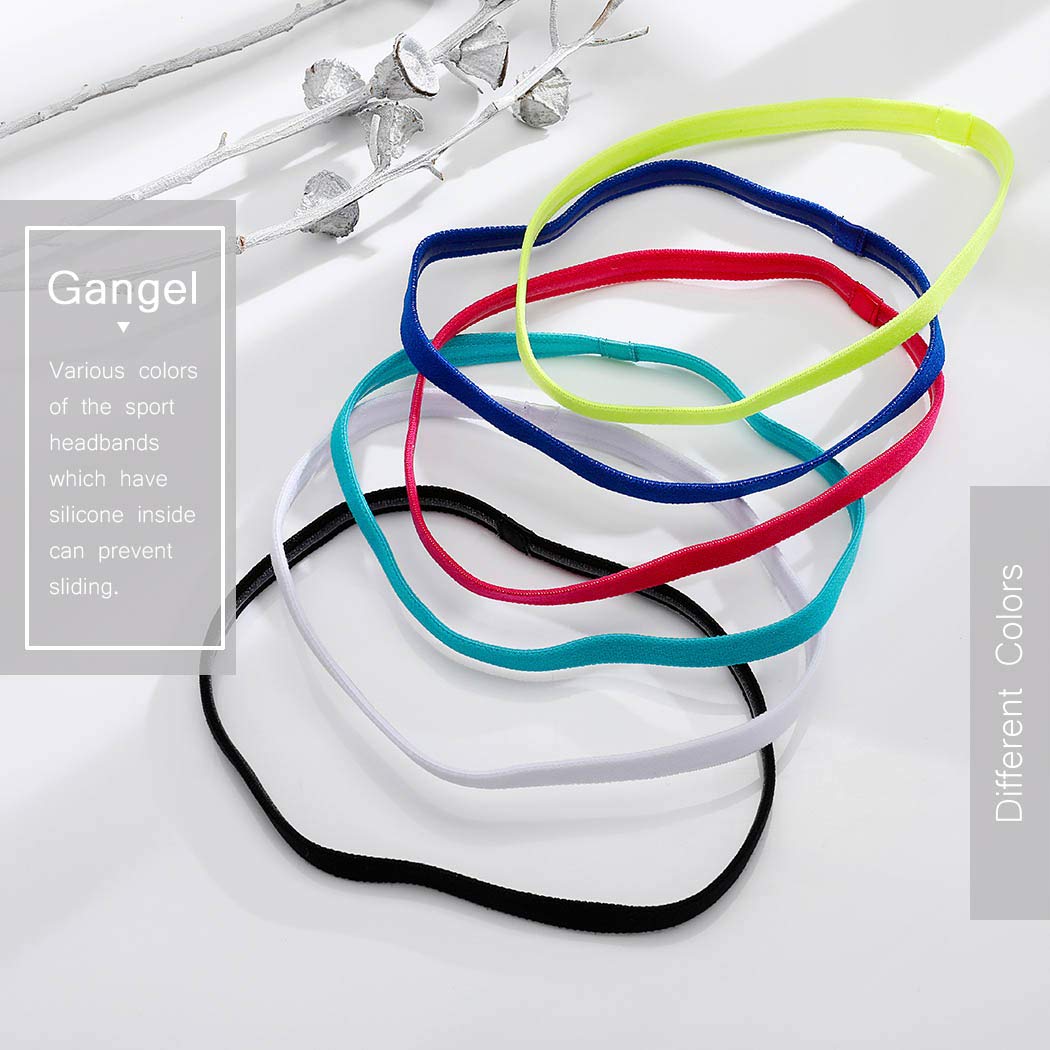 Non-Slip Elastic Sports Headbands for Women & Girls - 6 Pack Silicone Lined Sweatbands for Running, Yoga, Archery & Workouts - Stay-Put Hair Accessories for Active Lifestyles