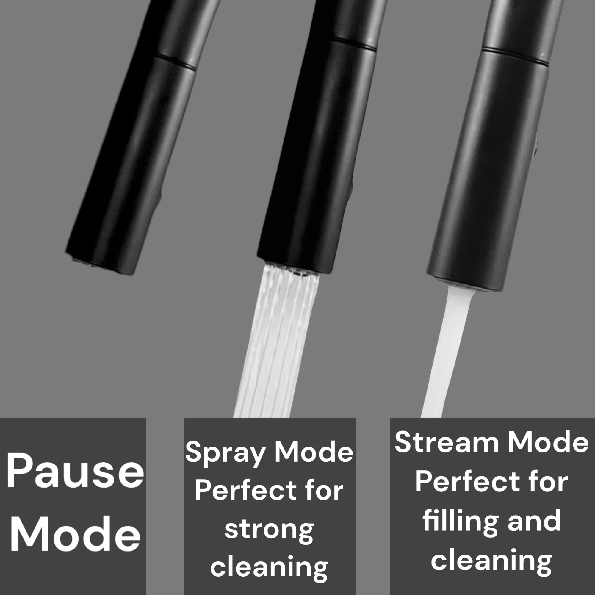 Luna&Muni Matte Black Kitchen Faucet with Pull Down Sprayer - Modern Stainless Steel Sink Faucet for Home, Restaurant & Commercial Use