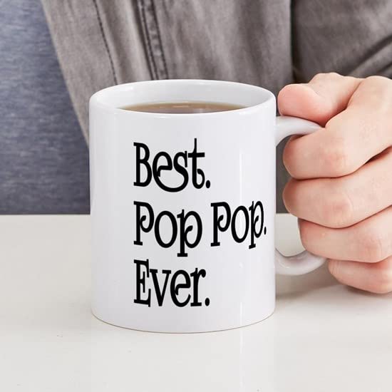 Best Pop Pop Ever 11 oz (325 ml) Ceramic Coffee Mug - Funny Novelty Gift for Pop Culture Fans, Perfect for Home, Office & Coffee Lovers