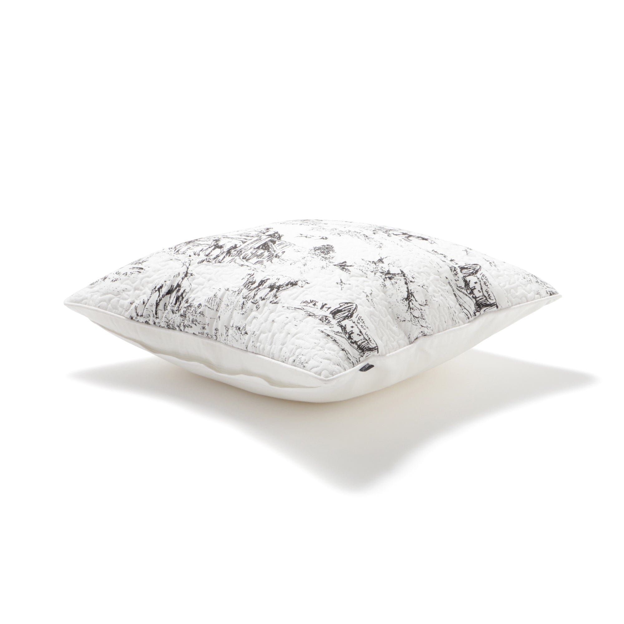 Jouy Cushion Cover 18x18 Inches White and Black - Decorative Pillow Case for Sofa, Bed, Living Room, Home Decor