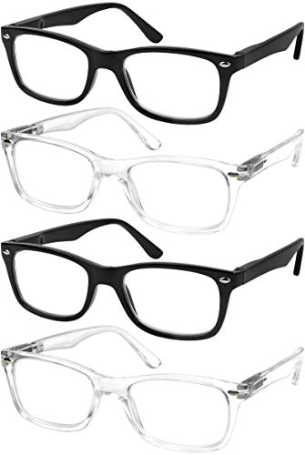 Set of 2 Black and 2 Transparent