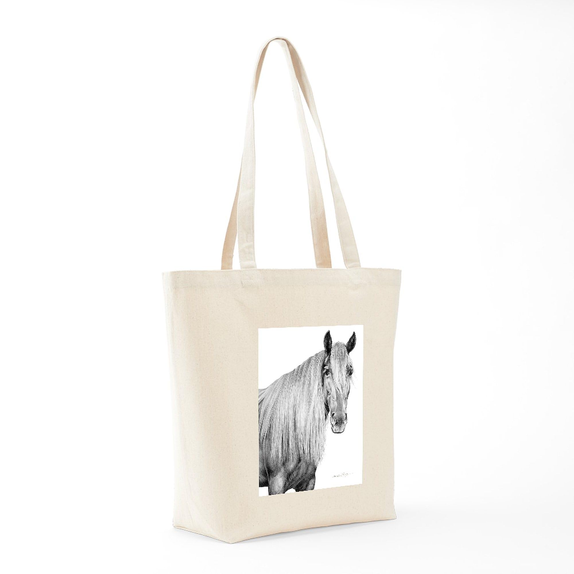 Rocky Mountain Horse 1 Natural Canvas Tote Bag - Reusable Shopping Bag for Groceries, Beach, Work & Travel | Eco-Friendly Cotton Carryall with Durable Handles