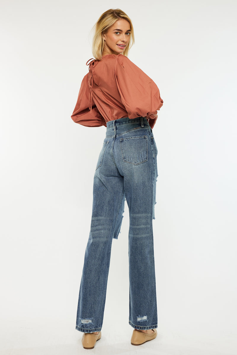 Stephanie Ultra High Rise 90's Boyfriend Jeans for Women - Vintage Distressed Denim Pants with Stretch - Perfect for Casual Outfits & Streetwear Fashion
