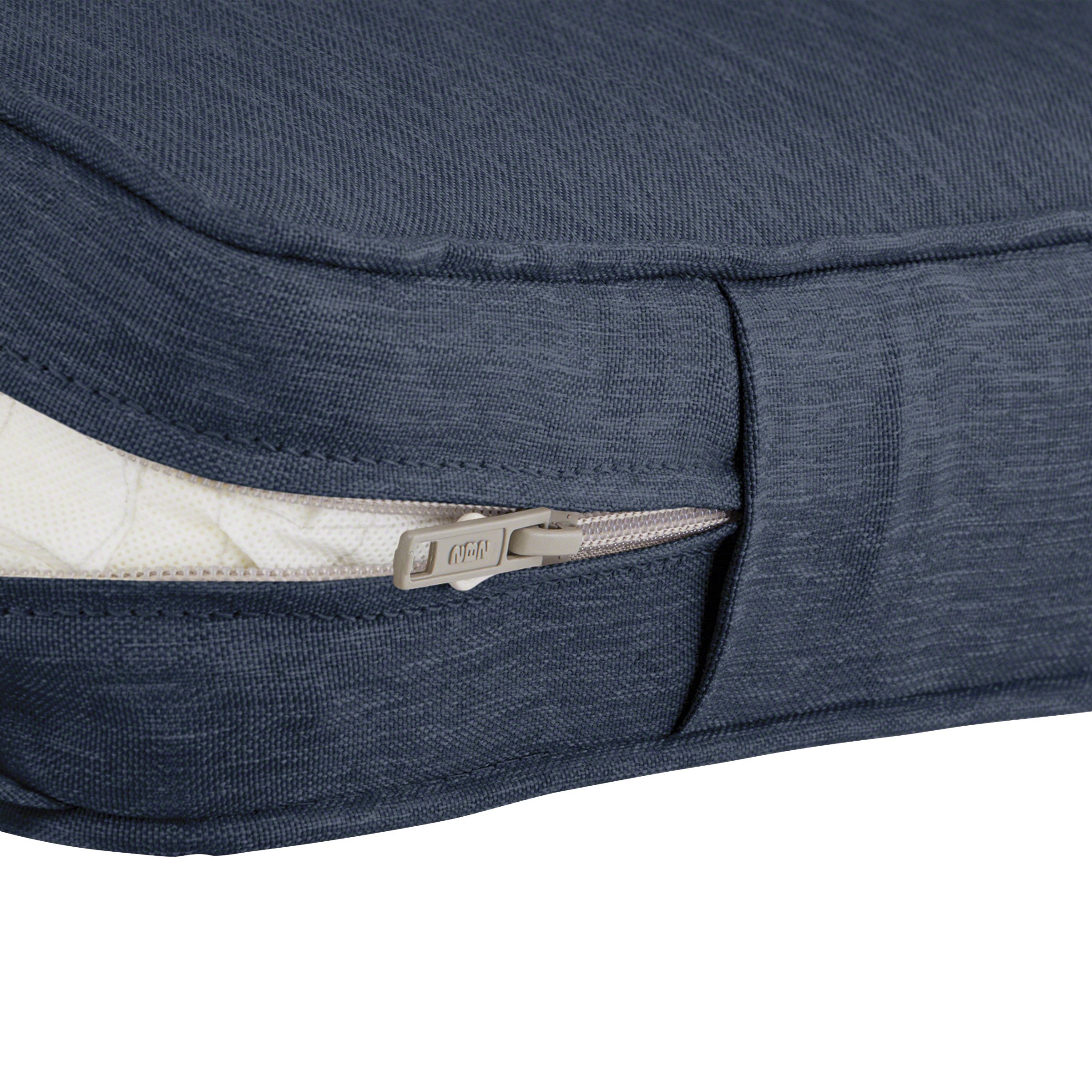 Montlake FadeSafe Water-Resistant 21x21 Patio Cushion Cover - Heather Indigo for Outdoor Dining