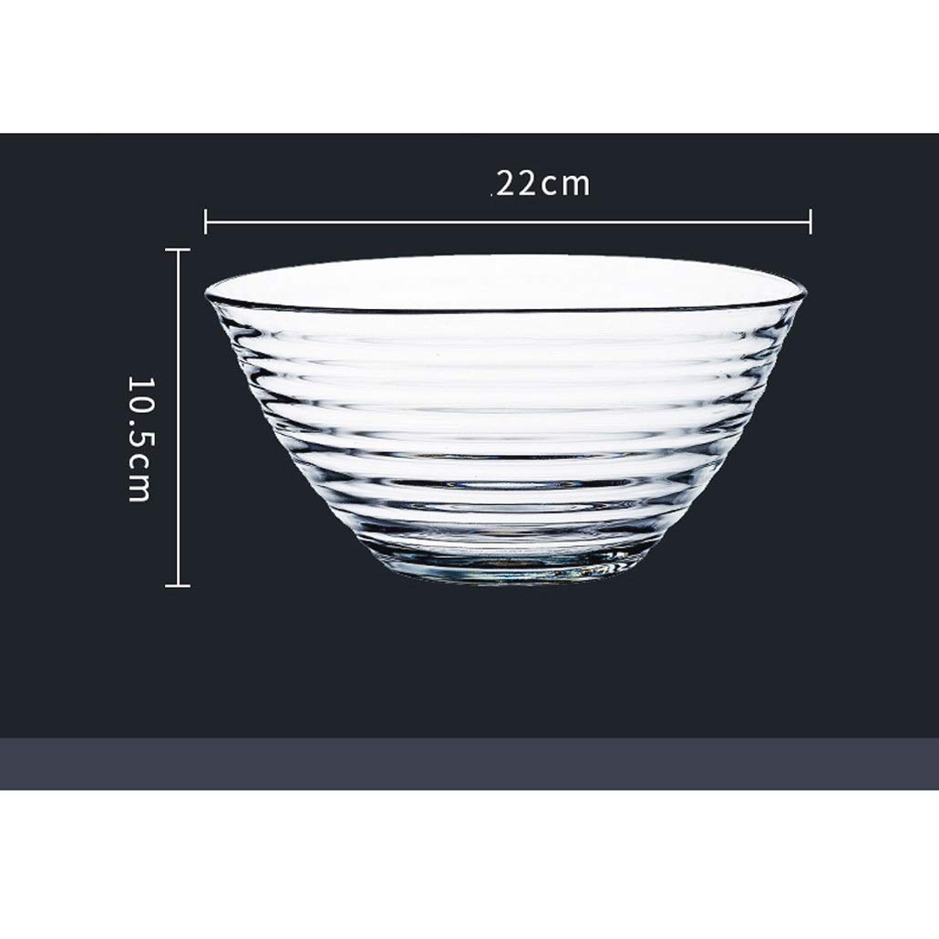 Large Glass Mixing Bowl Set - 3-Piece Clear Glass Bowls for Salads, Desserts, Fruits & Baking | Microwave & Dishwasher Safe | Perfect for Kitchen Prep, Entertaining & Meal Prepping
