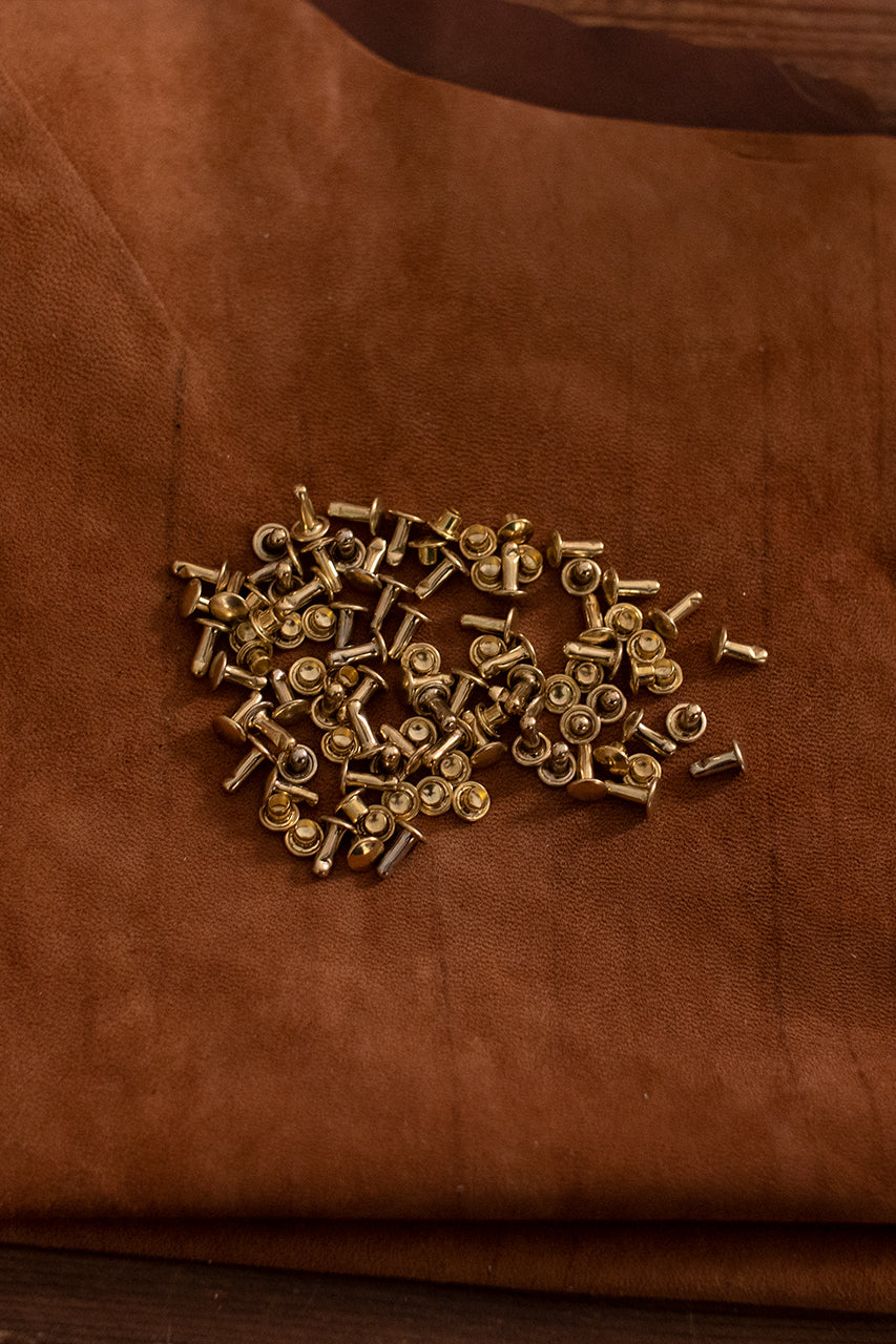 Hollow Rivet KØ7.0 x L8.2 mm Iron/Brass - Perfect for Leathercraft, DIY Projects & Industrial Fastening
