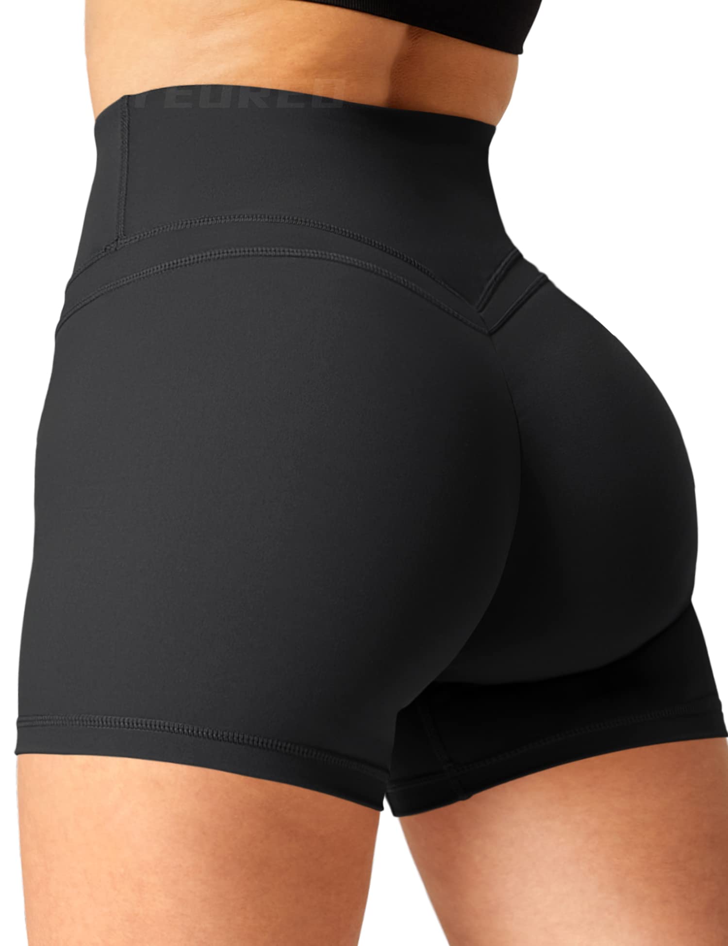 YEOREO Women's High Waisted Workout Biker Shorts - Tummy Control Scrunch Butt Yoga Running Gym Athletic Spandex Shorts - Perfect for Cycling, Fitness Training & Lounge Wear