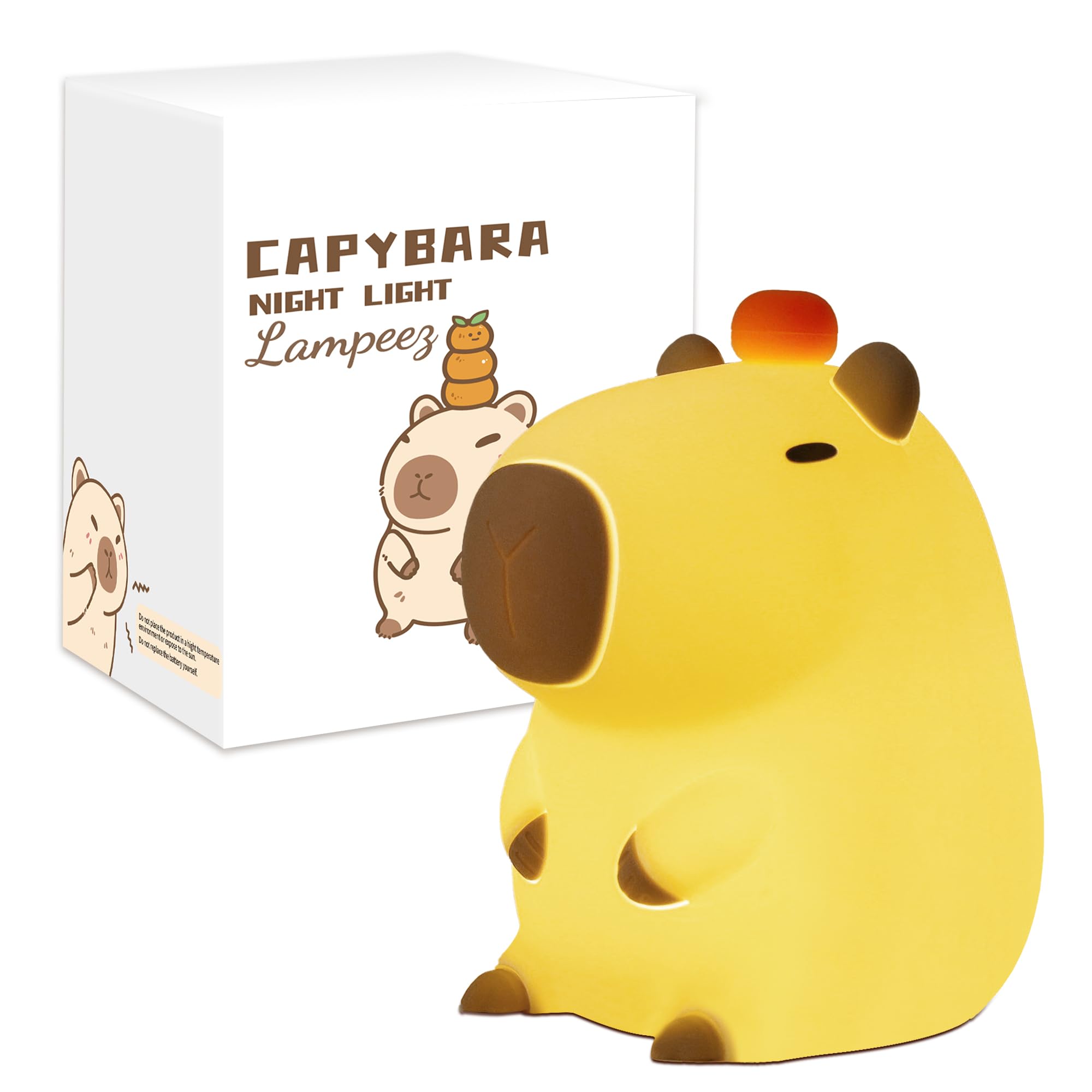**Capybara Night Light for Kids - Soft Silicone LED Touch Lamp, Cute Nursery Nightlight for Boys & Girls - Perfect as Christmas or Birthday Gift for Bedroom Decor**    *(Ideal for bedtime stories, nursery ambiance, or as a comforting nightlight for toddlers and kids.)*