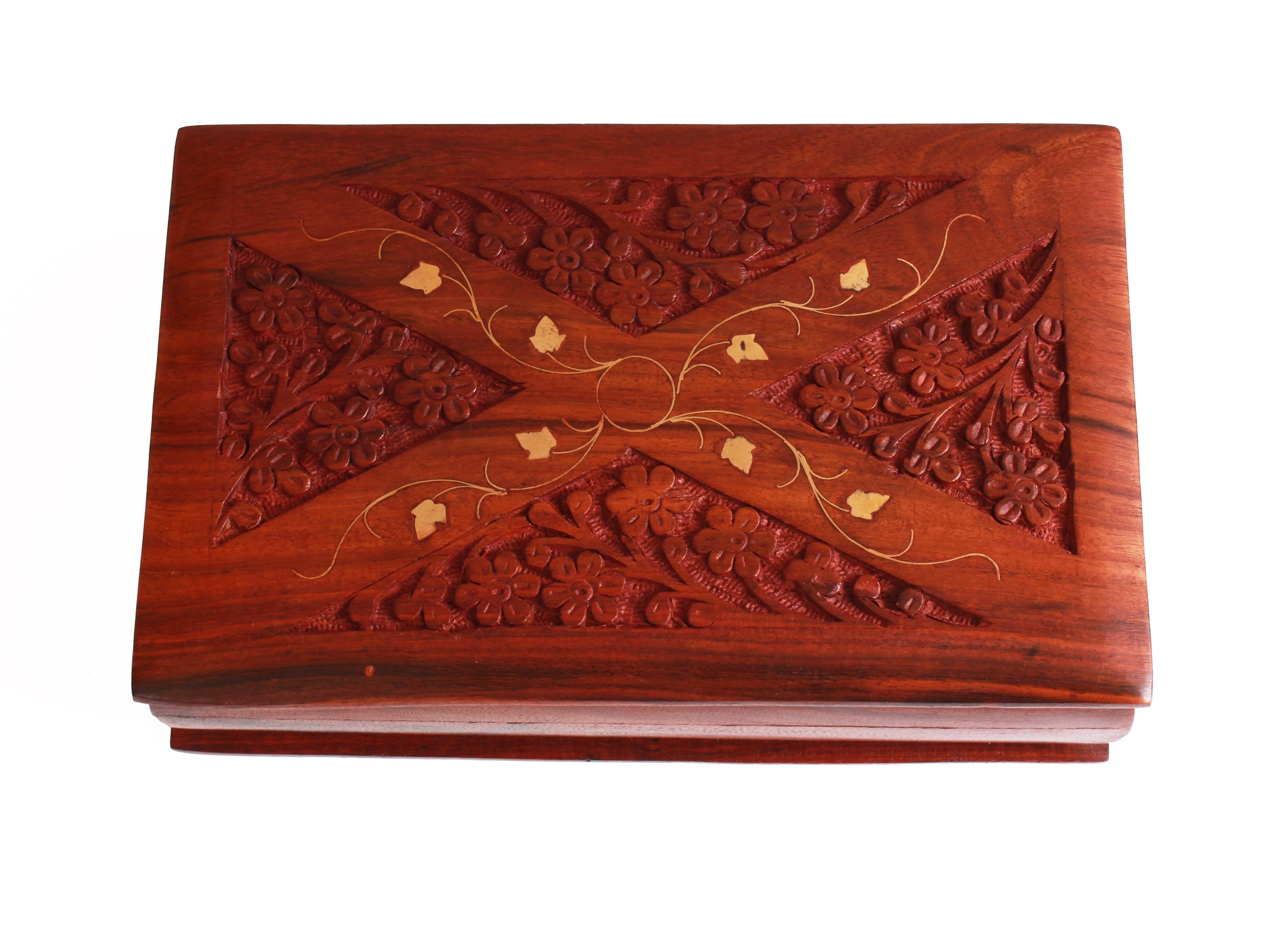 Handmade Wooden Jewelry Box - Keepsake Storage Chest for Necklaces, Rings & Bracelets | Black Friday Home Decor Gift by Store Indya | Perfect for Bedroom, Dresser & Travel Organizer