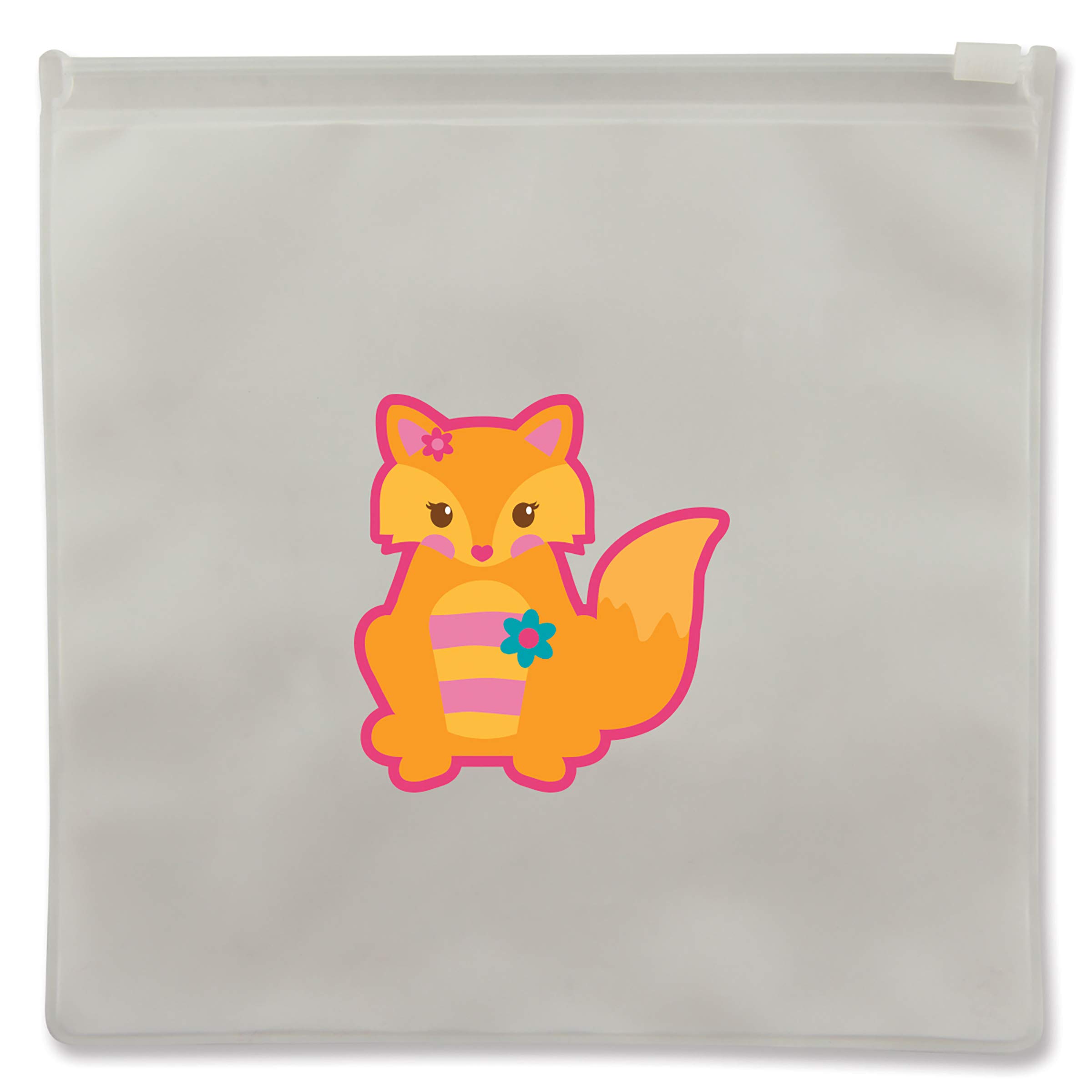 Stephen Joseph Reusable Snack Bags - Eco-Friendly Fox Print Lunch Bags for Kids, School, Picnics & On-the-Go Snacks