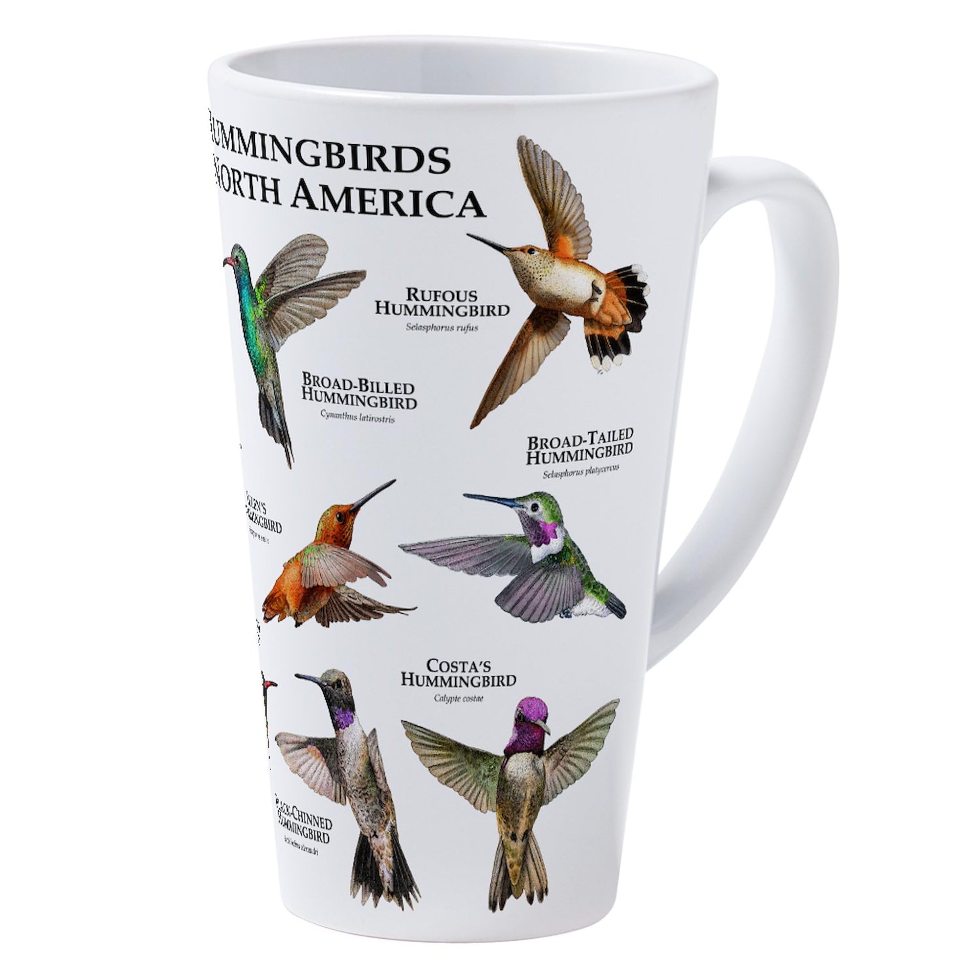 Hummingbirds of North America 17oz Ceramic Latte Mug - Perfect for Coffee, Tea & Hot Drinks at Home or Office