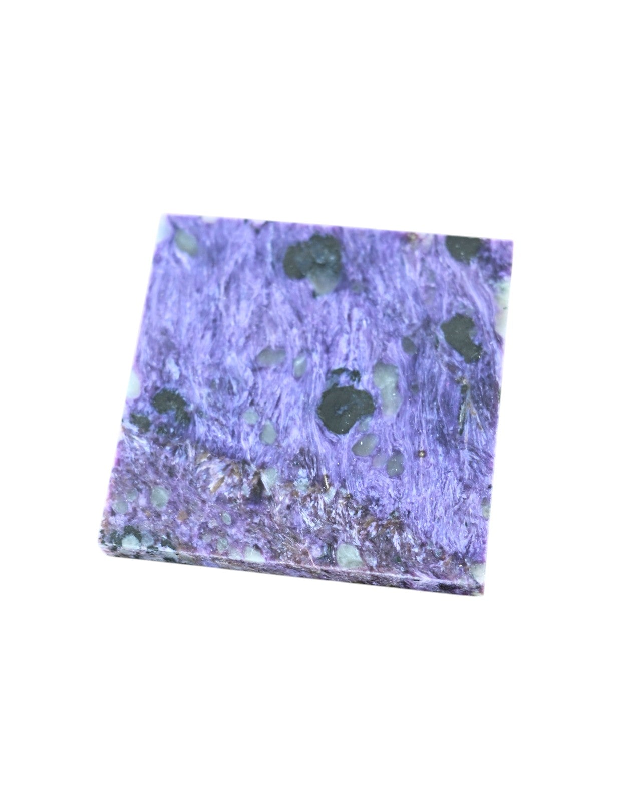 Natural Charoite Stone Plate – Handcrafted Decorative Tray for Home & Office | Perfect for Jewelry Display, Meditation, and Gift Giving