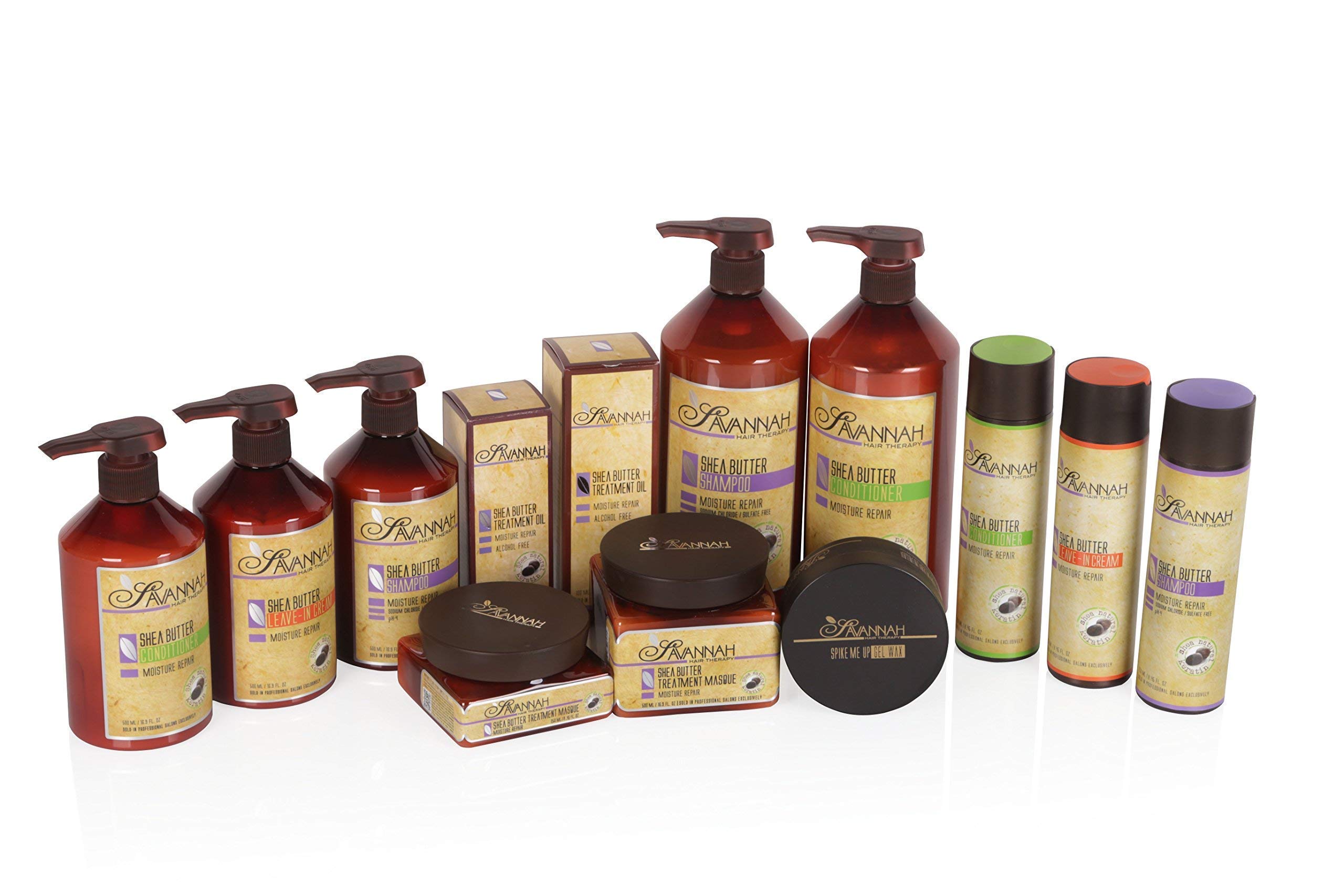Shea Butter Shampoo and Conditioner Set for Dry Damaged Hair - Moisture Repair Treatment with Cotton Silk Protein, Sulfate & Sodium Chloride Free (16.9oz/500ml x 2) - Perfect for Home & Salon Hair Care