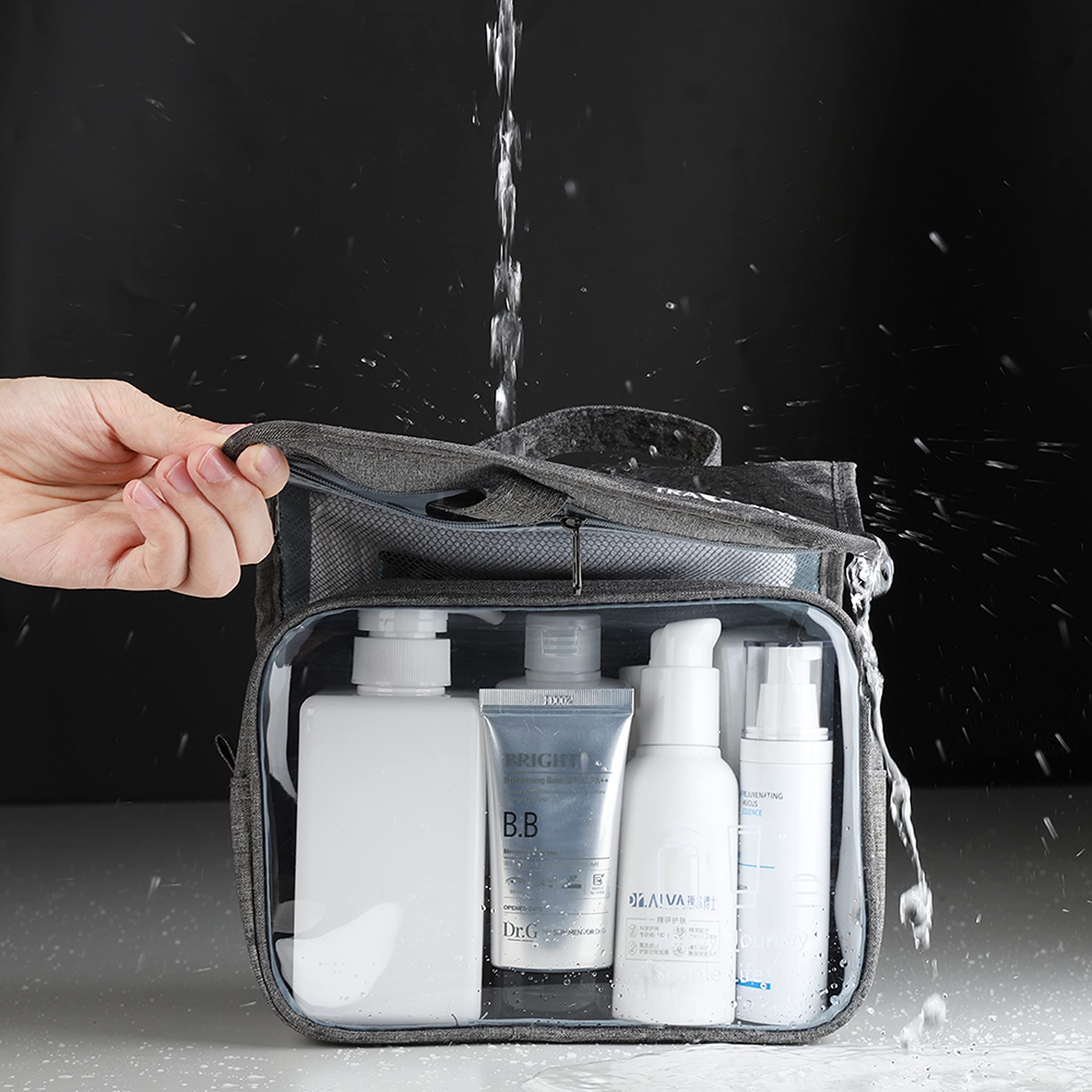 Waterproof Hanging Toiletry Bag for Travel & Bathroom - Cyan