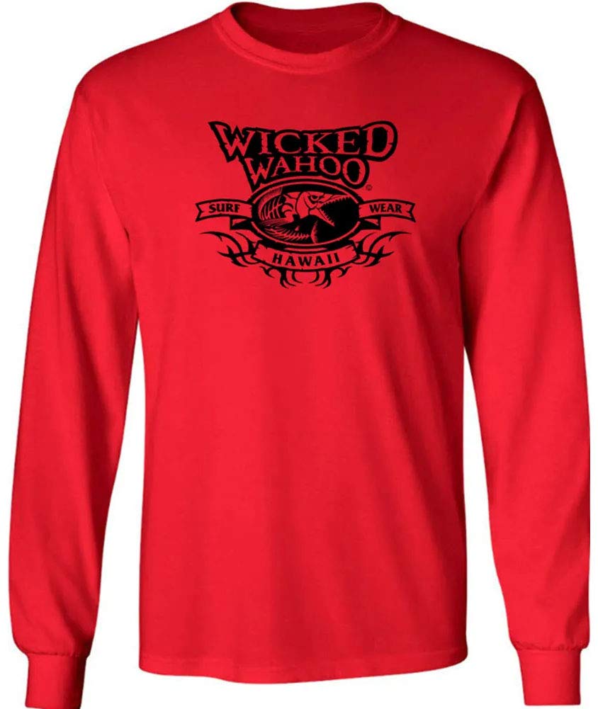 Joe's USA Wicked Wahoo Heavyweight Cotton Long Sleeve T-Shirts for Men - Regular, Big & Tall Sizes - Comfortable Casual Wear for Outdoor Activities & Everyday Use