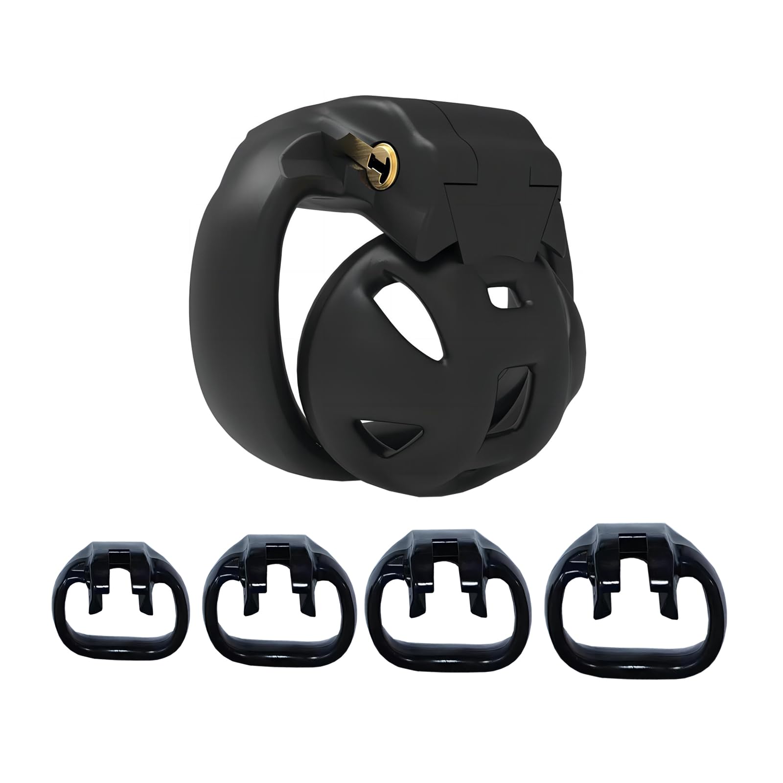 3D Printed Resin SM Chastity Cage Penis Ring - Adjustable Sizing with 4 Ring Options for Comfortable Bondage & BDSM Play - Perfect for Couples, Roleplay, and Sensual Exploration