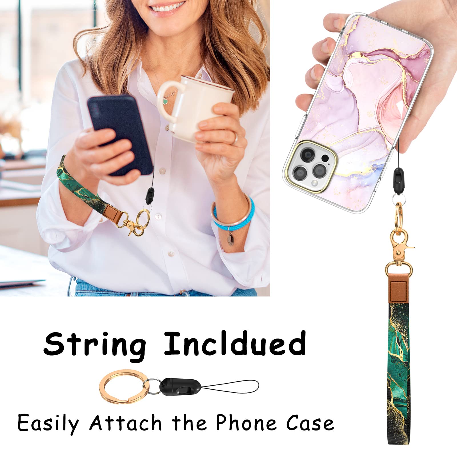 Stylish Wrist Lanyard Keychain for Women & Men - Secure Holder for Car Keys, ID Badges, Cards, Wallet & Phone - Perfect for Work, Travel & Outdoor Activities