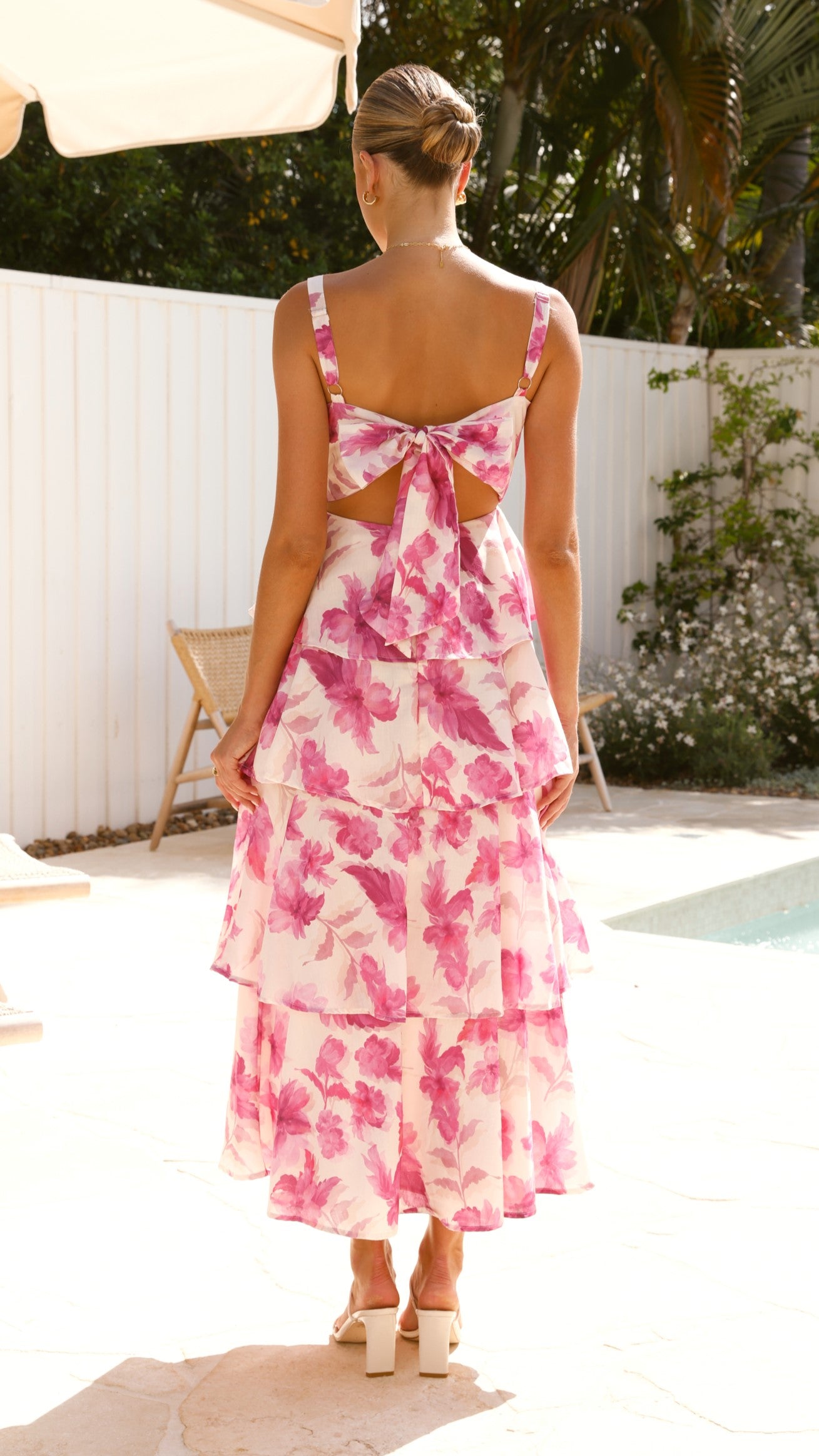 Indi Maxi Dress - Pink Floral Print Long Summer Dress for Women, Boho Chic Beachwear & Vacation Outfit