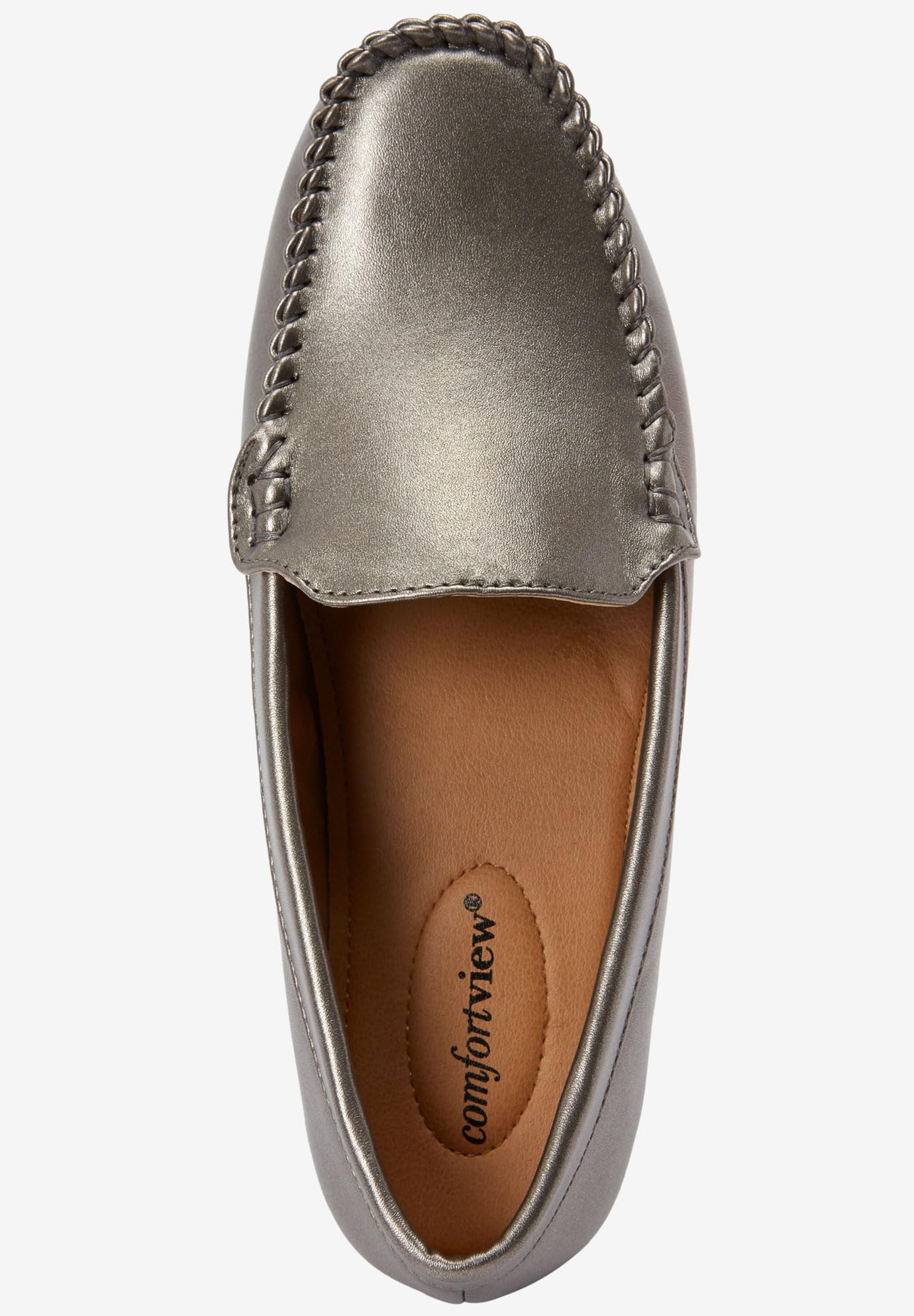 Comfortview Women's Wide Width The Milena Moccasin - Soft Slip-On Loafers for Casual Wear & Indoor Comfort