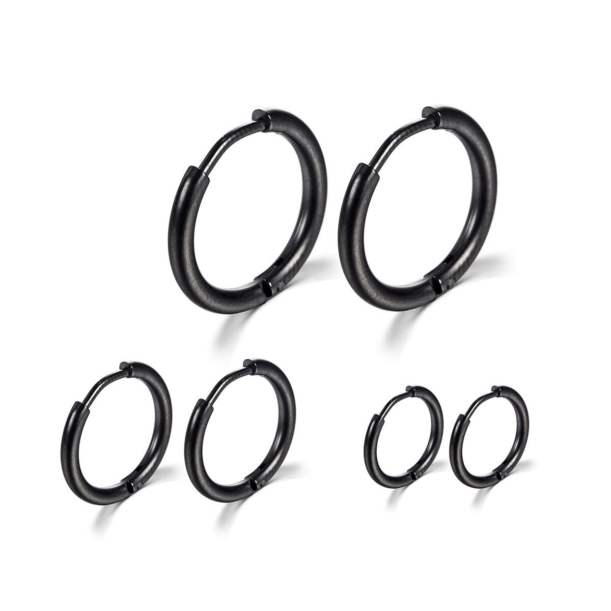 8mm/10mm/12mm Surgical Stainless Steel Hoop Earrings - Small Huggie Hoops for Women & Men | Hypoallergenic, Lightweight Everyday Jewelry for Work, Date Night & Gifts