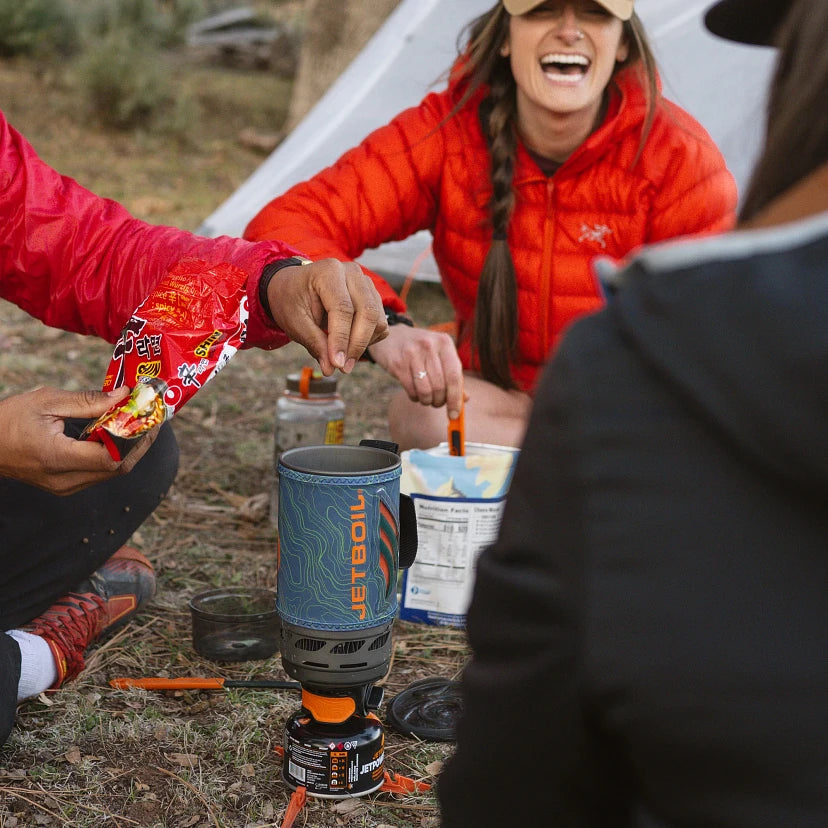 Jetboil Flash 1.0L Camping Stove with Ocean Topo Design - Lightweight Backpacking Cook System for Hiking, Camping & Outdoor Adventures