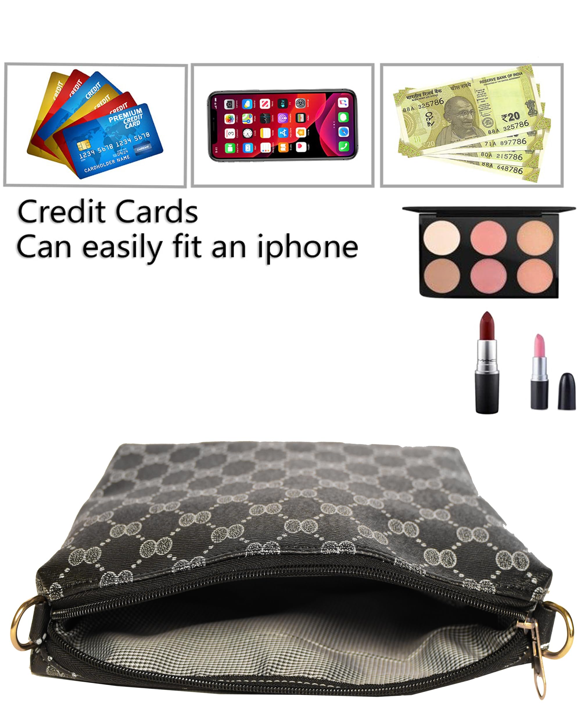 Trendy Black Sling Bags for Women | Stylish Crossbody Purse for Girls & Teens (SLINGF111) - Perfect for Travel, Shopping & Everyday Use