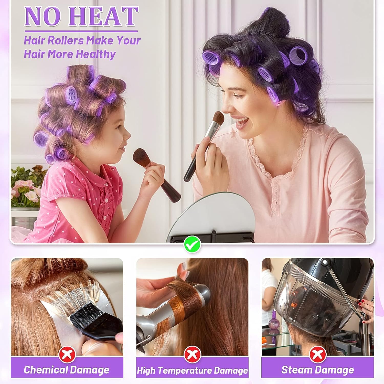 SIYAA 28-Piece Jumbo Hair Rollers Set - 18 Large Rollers & 10 Stainless Steel Duckbill Clips for Long, Medium & Short Hair - Salon-Quality DIY Hairstyles for Volume & Curls - Perfect for Home Styling, Parties & Special Occasions