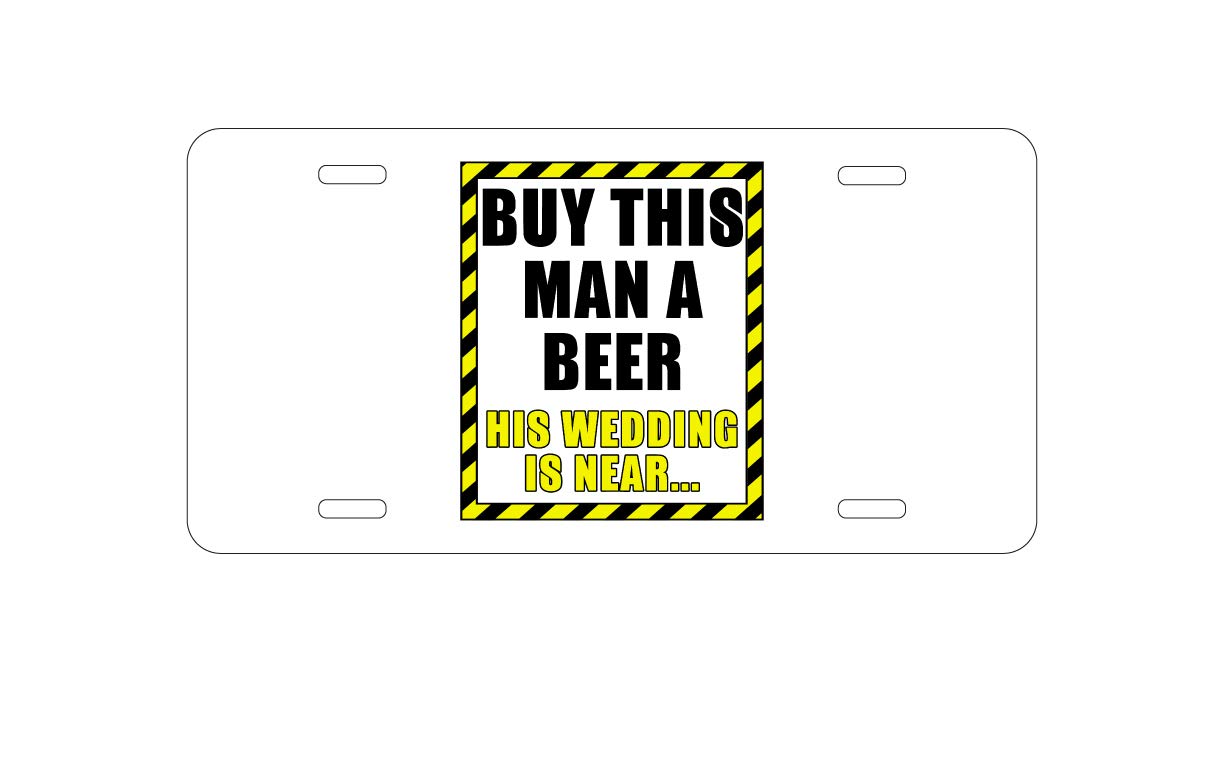 Custom Aluminum Vanity License Plate for Car Front - Personalized Wedding Gift for Groom - Perfect for Bachelor Parties, Bridal Showers & Car Decor