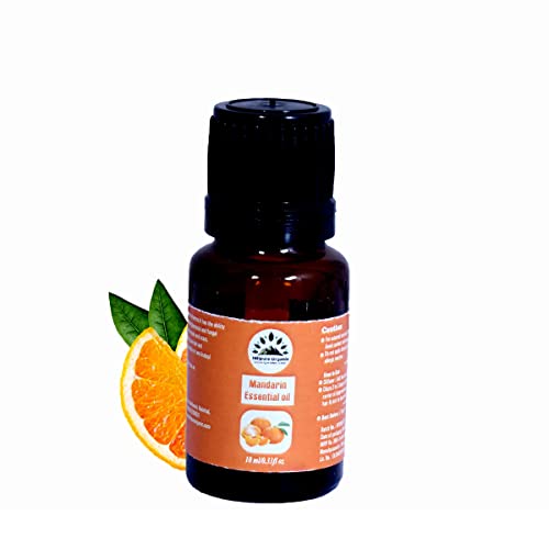 Hillpure Organic Mandarin Essential Oil - 100% Pure & Natural for Hair Growth, Skin Care & Aromatherapy (10ml) - Perfect for Diffusers, Massage & DIY Beauty Products