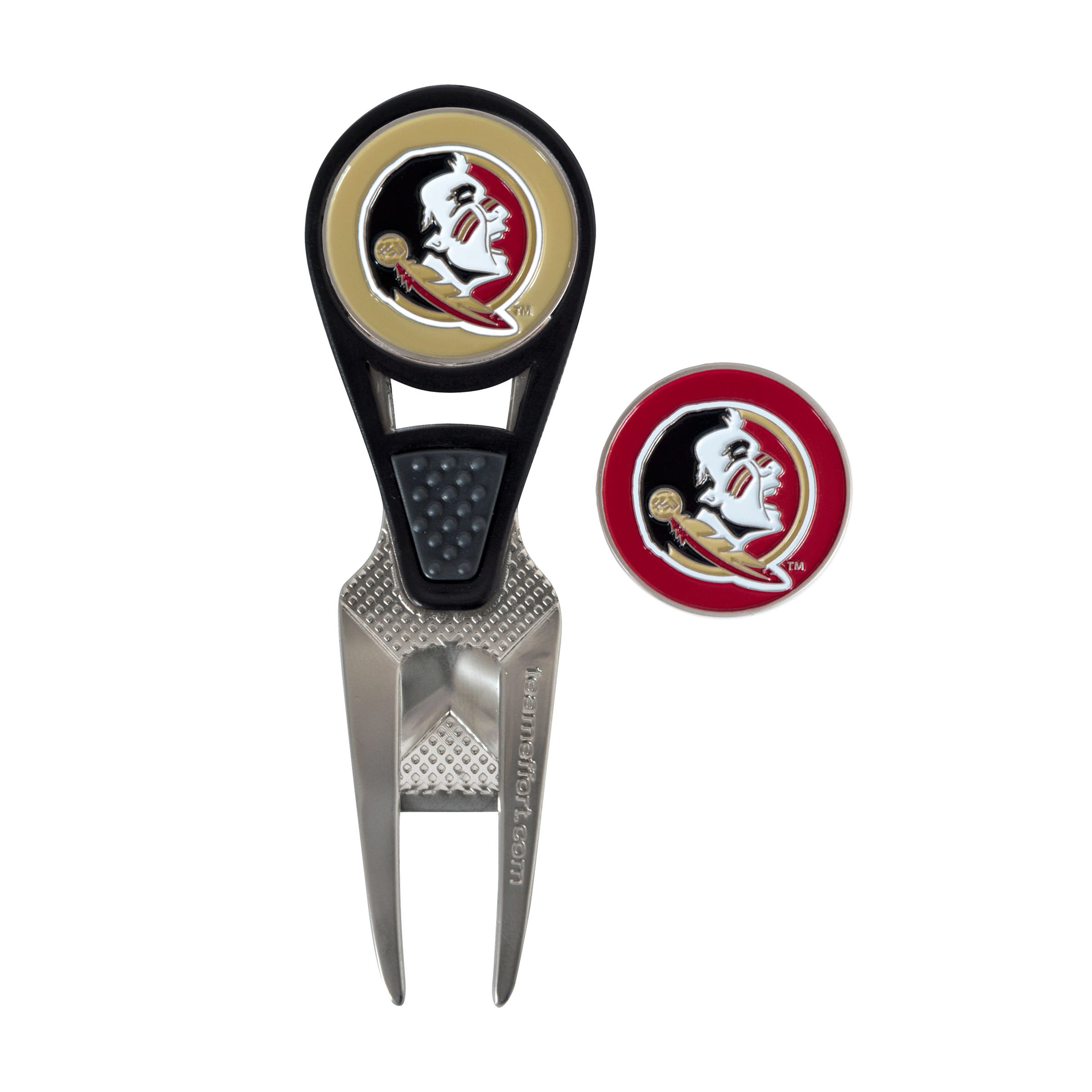 Team Effort Collegiate CVX Ball Mark Repair Tool & 2 Ball Markers - Golf Course Accessories for Divot Repair & Ball Marking (Perfect for Golfers, Tournaments & Practice)