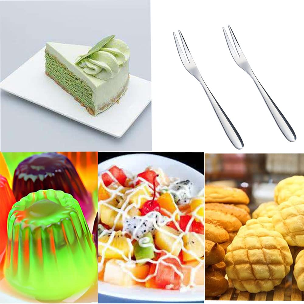 10-Pack Mini Stainless Steel Dessert Forks - Perfect for Fruit, Cocktails, Salad, Cake Tasting - Ideal for Parties, Home, Restaurants & Catering Events
