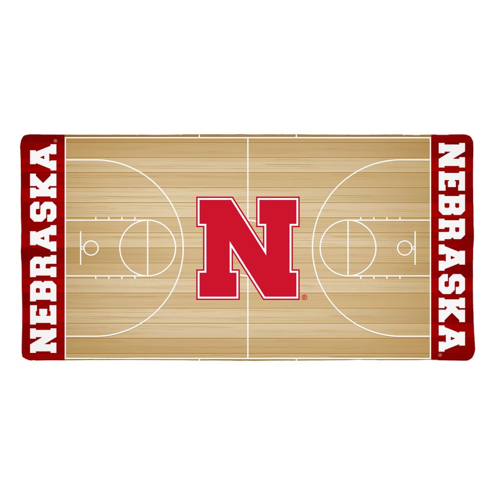 University of Nebraska Cornhuskers Basketball Large Gaming Mouse Pad - Non-Slip Base with Stitched Edges - 31.5