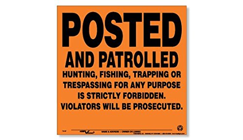 Voss Signs® Orange Aluminum Posted and Patrolled Signs - 25 Pack - Durable Safety Signs for Construction Sites, Road Work, and Hazard Areas
