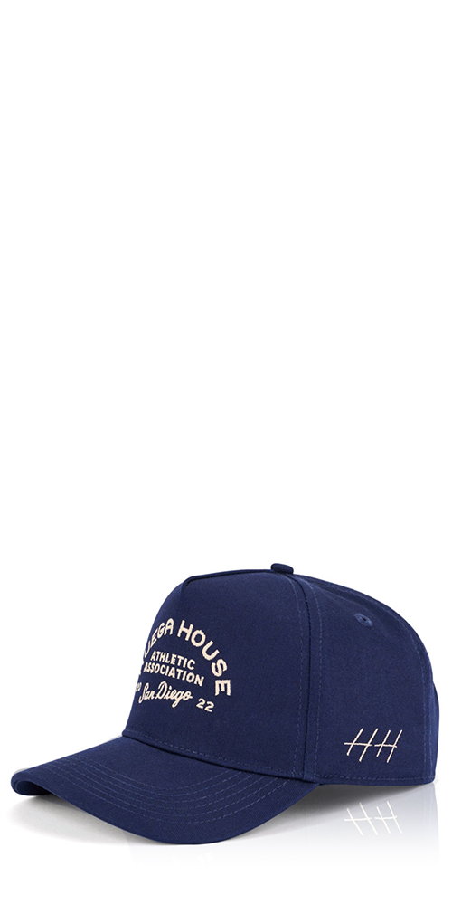 Premium Navy Blue Baseball Cap - Athletic Association Embroidered Logo Hat for Men & Women - Comfortable Adjustable Snapback for Sports, Outdoor Activities & Casual Wear