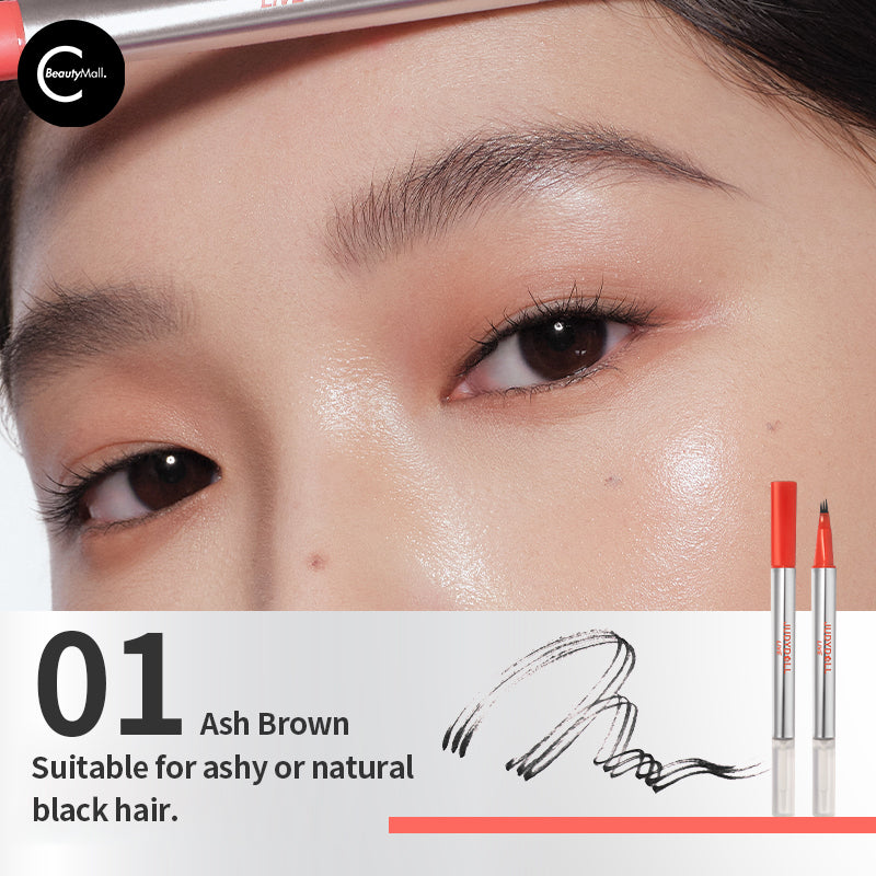 Judydoll Orange Label 2-in-1 Waterproof Eyebrow Pencil & Brush - Long Lasting Natural Brow Makeup for Daily Use & Special Occasions
