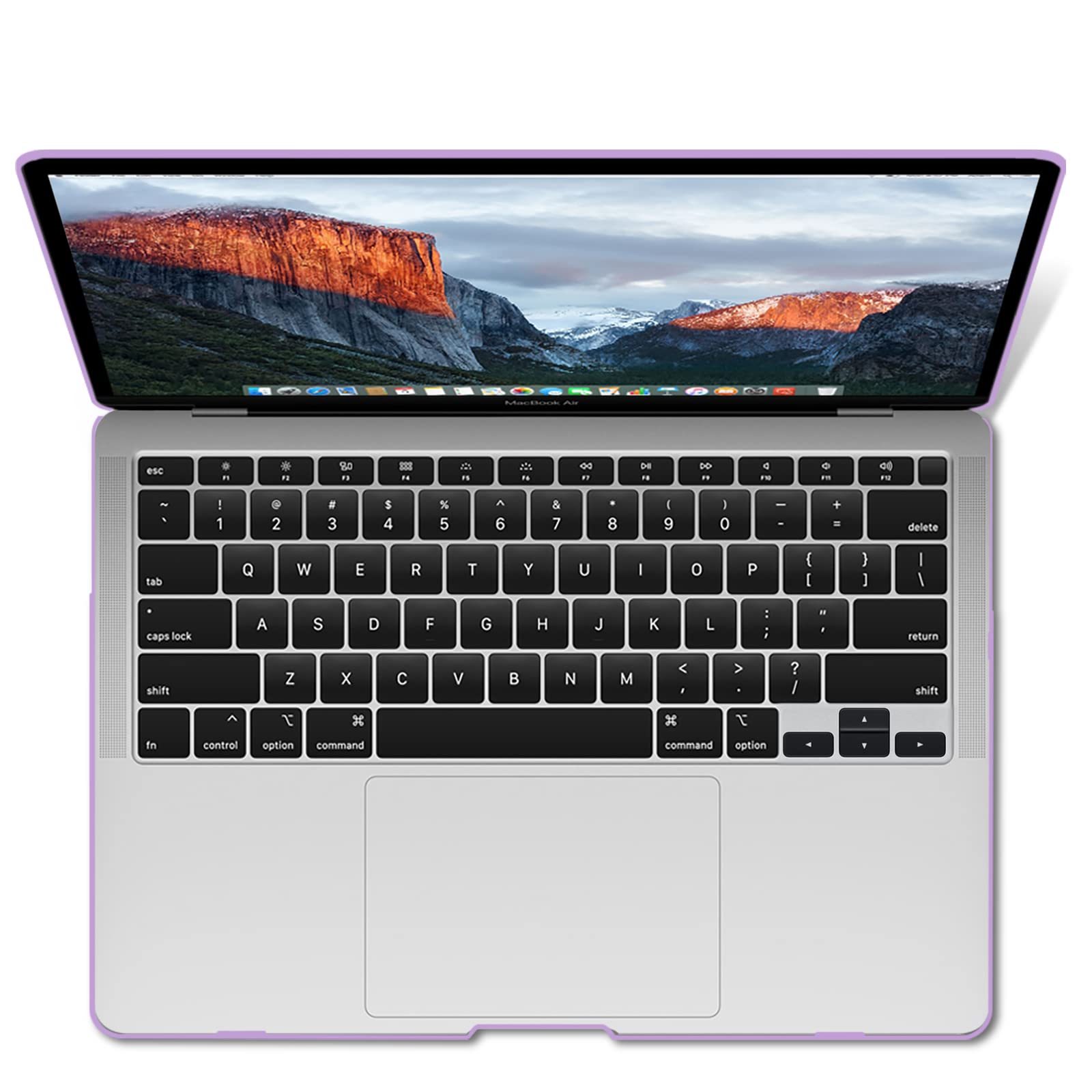 IBENZER Hard Plastic Protective Case for MacBook Air 13-inch (2020-2022 Models A2337/A2179/A1932 M1 Chip) - Purple Shell Cover with Touch ID Access | Perfect for Work, Travel & School Protection