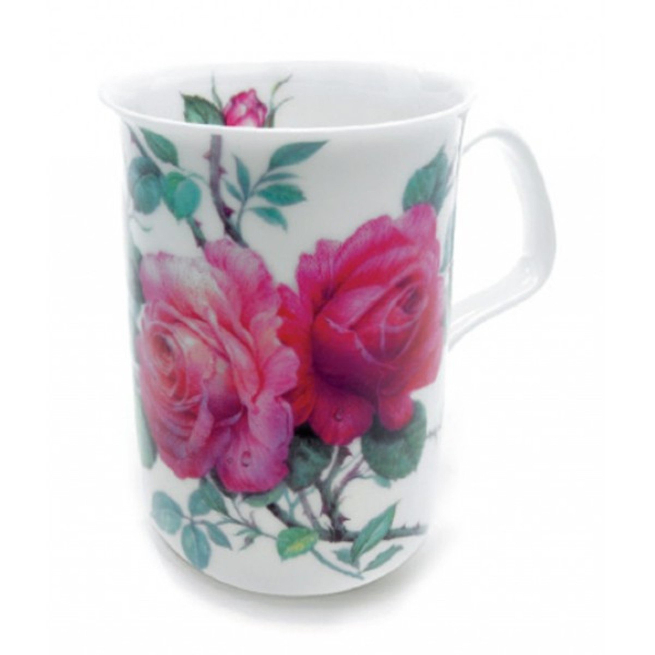 6 Piece Roy Kirkham Lancaster Mug Set - English Bone China Tea Cups with Floral Design - Perfect for Afternoon Tea, Coffee Break & Gift Giving
